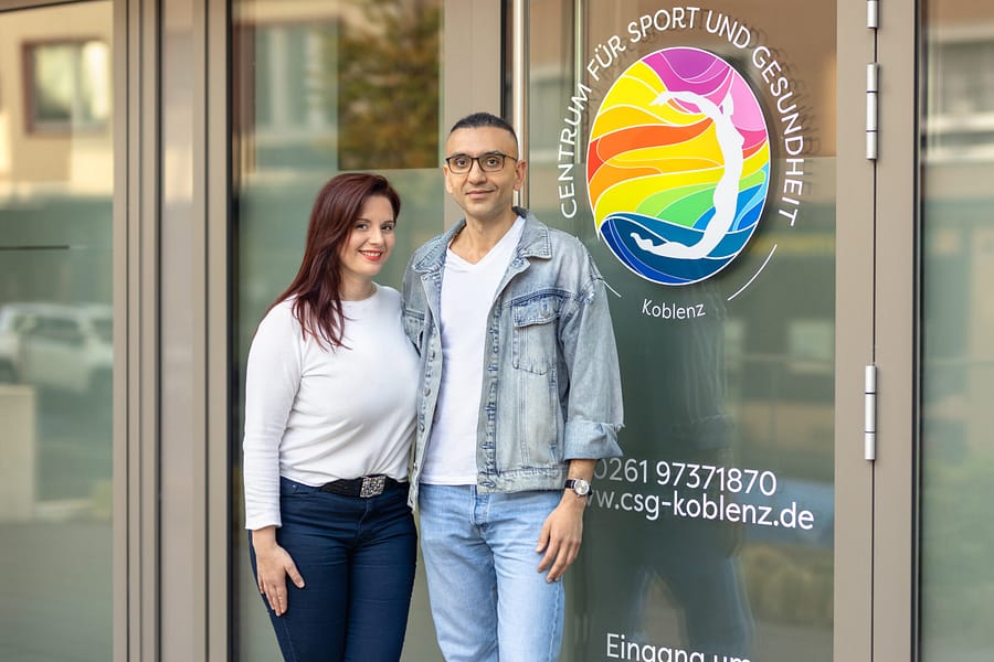 Eingangsbereich des Centrums für Sport und Gesundheit in Koblenz mit heller, moderner Atmosphäre